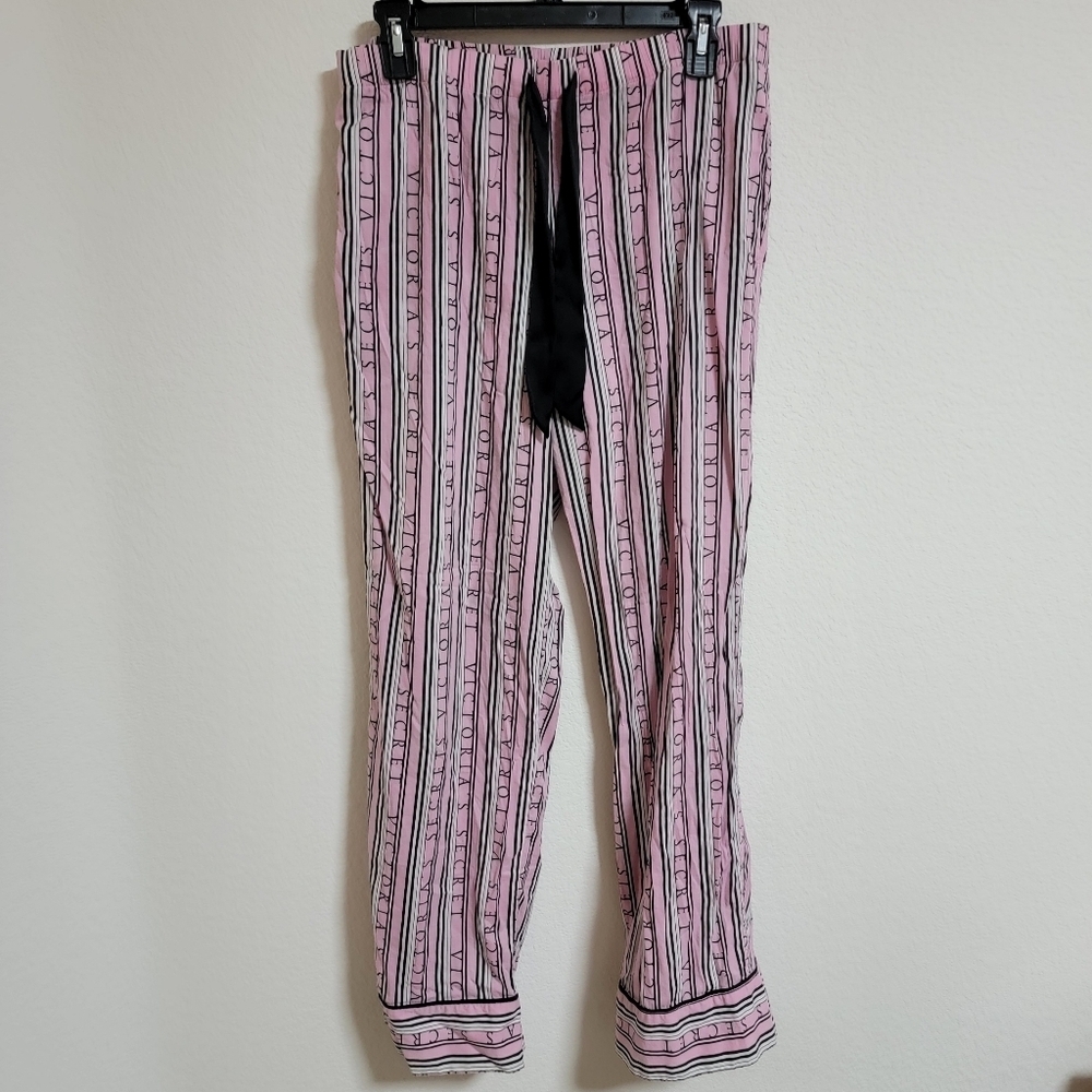 Victoria Secret's Pink and Black Striped Pajama Pants